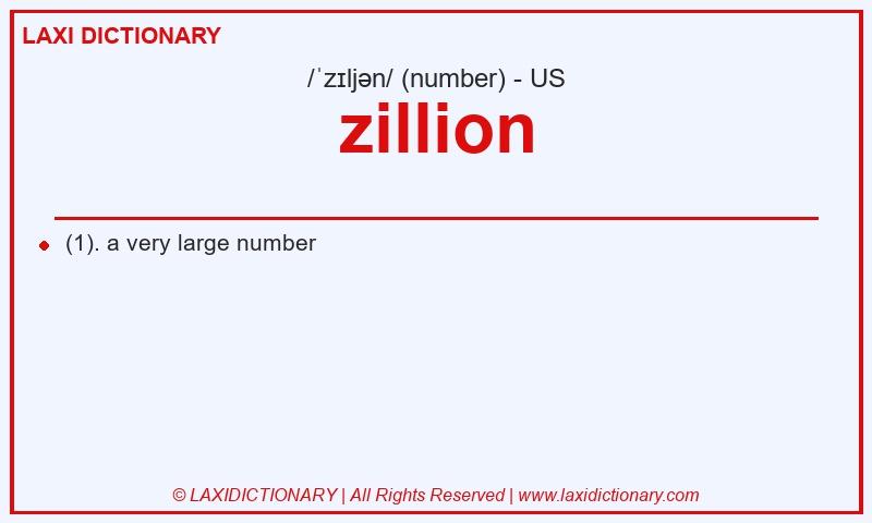 Definition zillion in American English