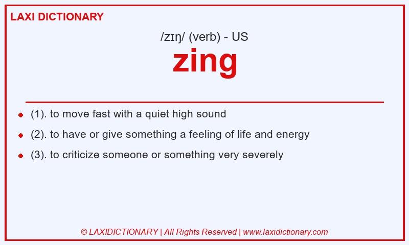 Definition zing in American English