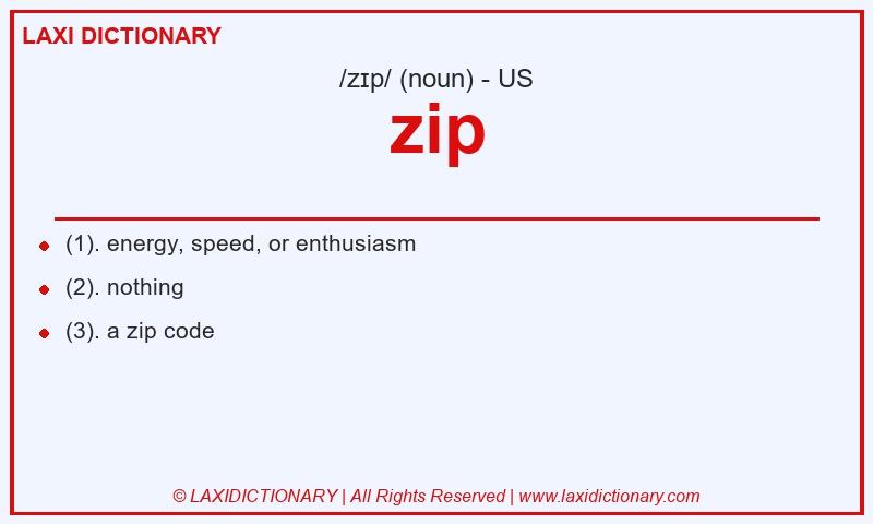 Definition zip in American English