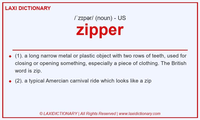 Definition zipper in American English