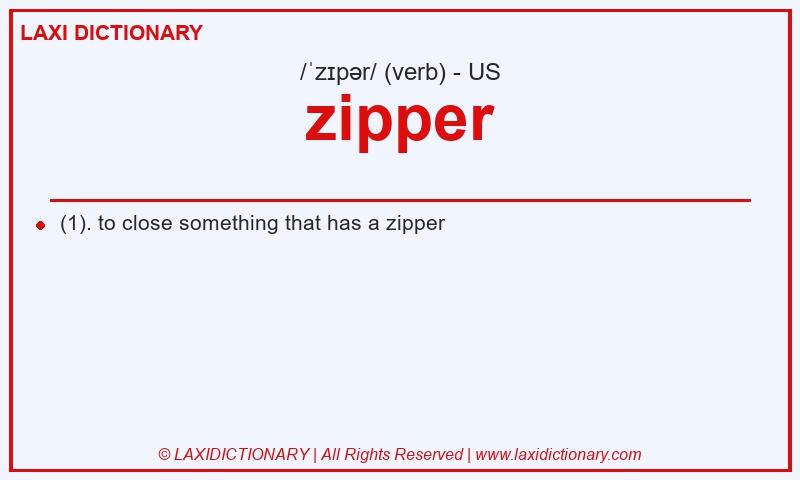 Definition zipper in American English