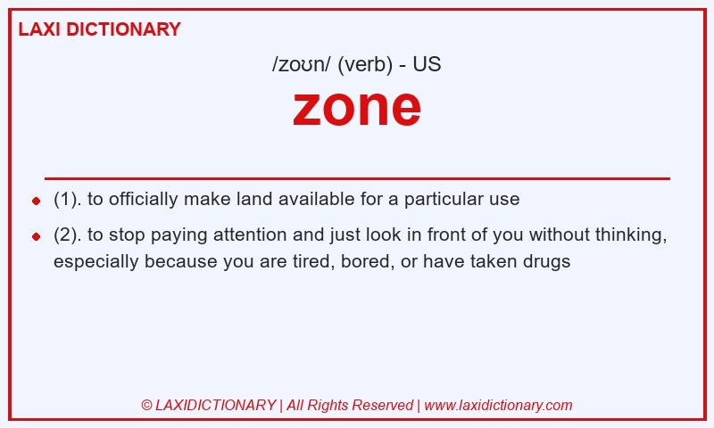 Definition zone in American English