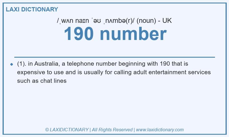 Definition 190 number in British English