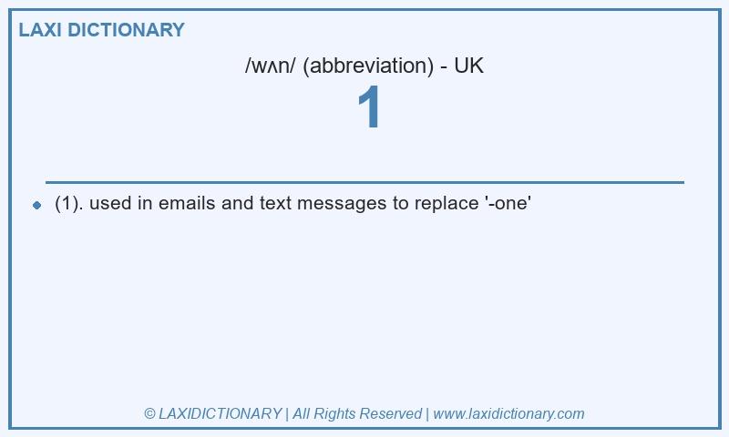 Definition 1 in British English