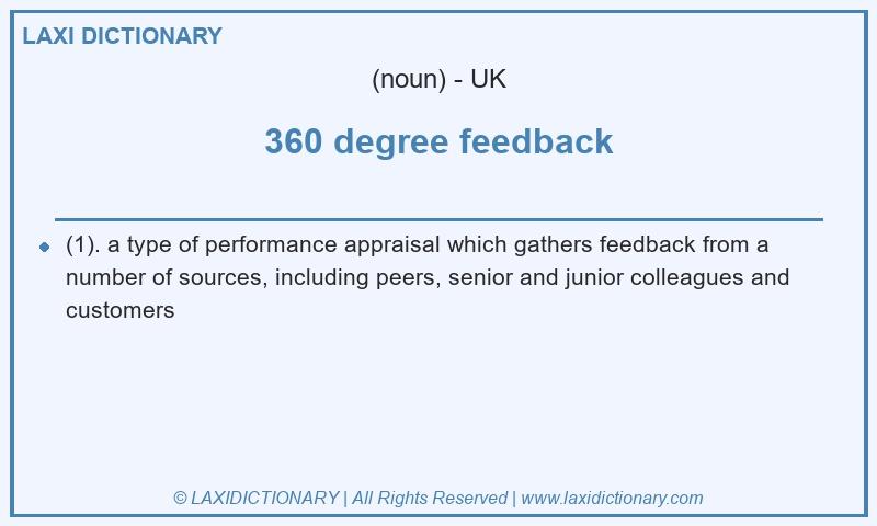 Definition 360 degree feedback in British English