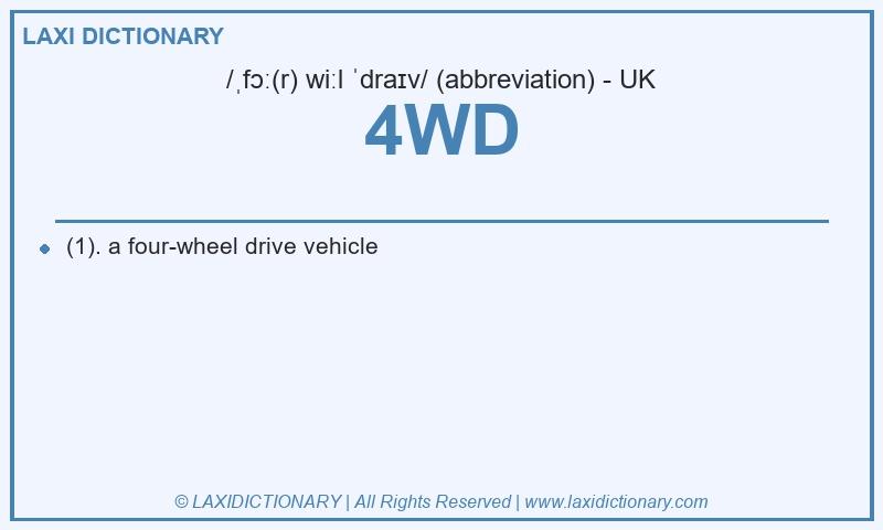 Definition 4WD in British English