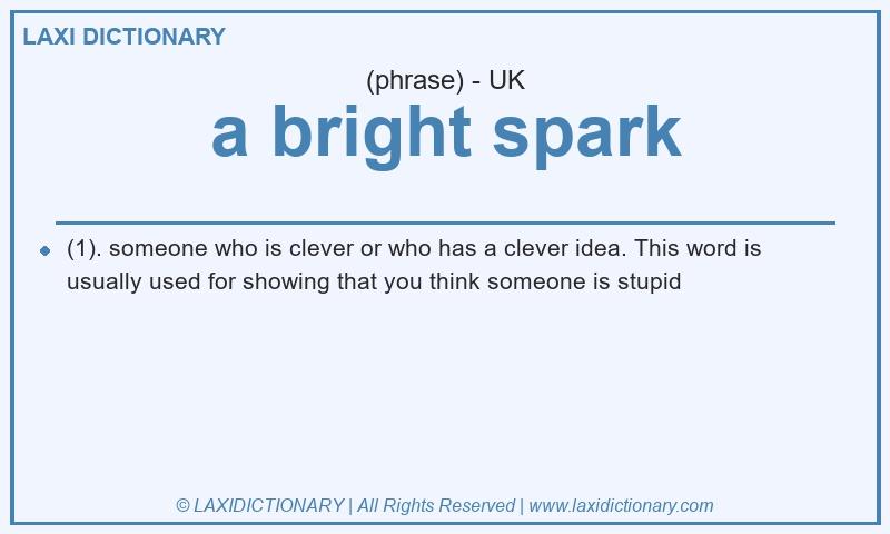 Definition a bright spark in British English