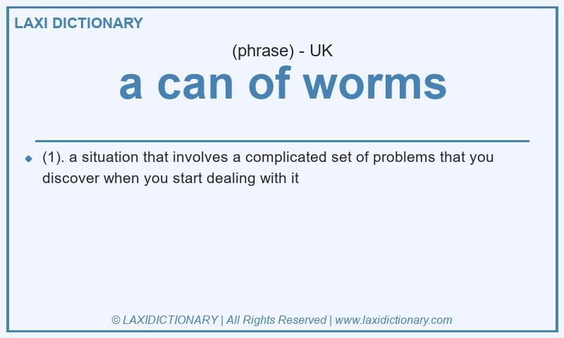 Definition a can of worms in British English