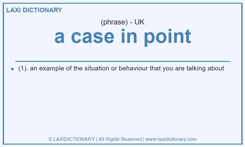 Definition a case in point in British English