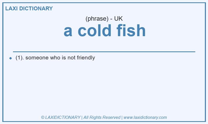 Definition a cold fish in British English