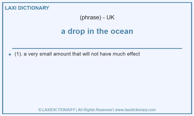Definition a drop in the ocean in British English