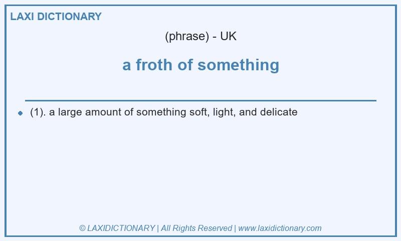 Definition a froth of something in British English