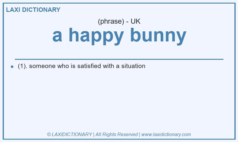 Definition a happy bunny in British English