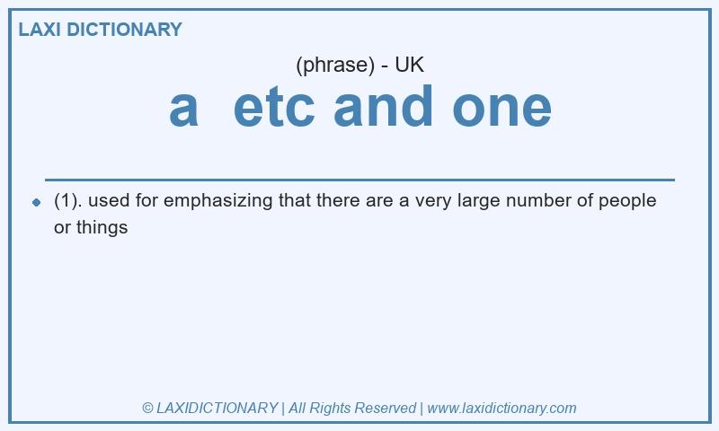 Definition a etc and one in British English