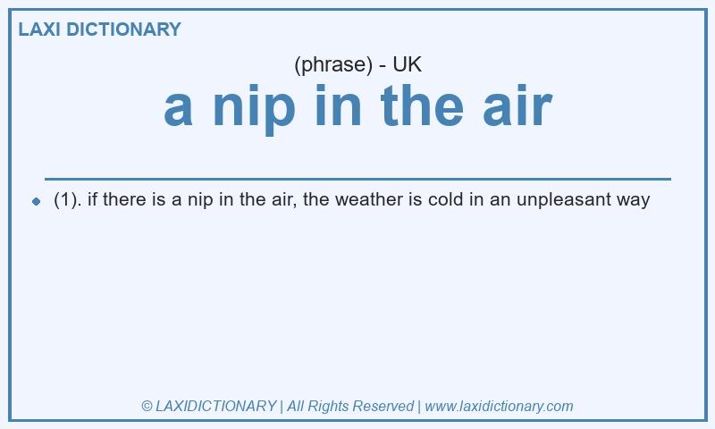 Definition a nip in the air in British English