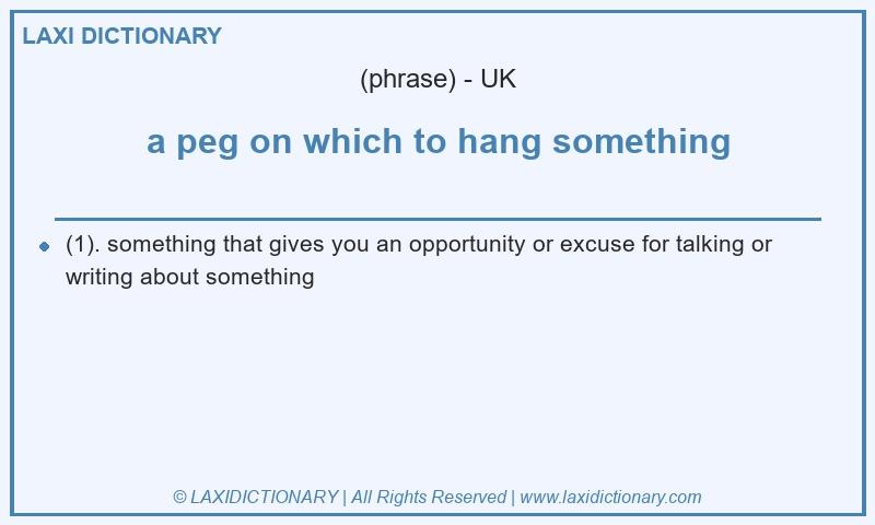 Definition a peg on which to hang something in British English