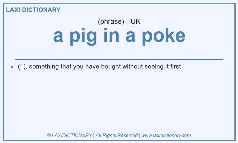 Definition a pig in a poke in British English