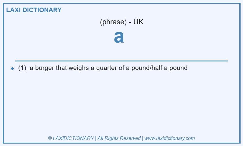 Definition a in British English