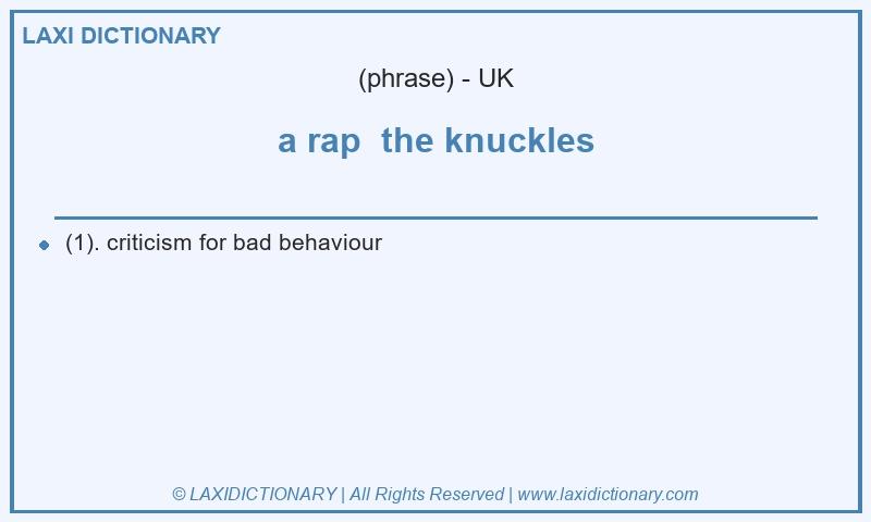 Definition a rap  the knuckles in British English