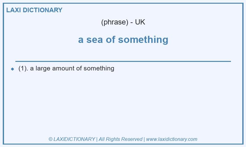 Definition a sea of something in British English