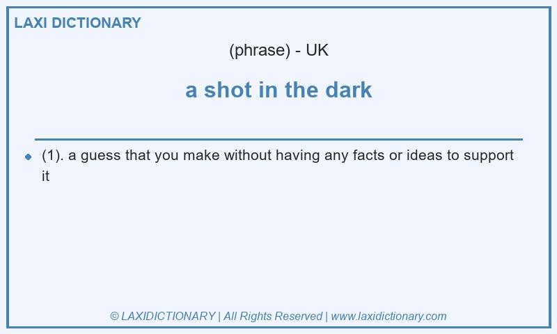 Definition a shot in the dark in British English