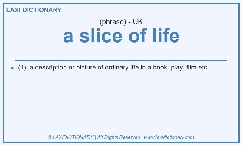 Definition a slice of life in British English
