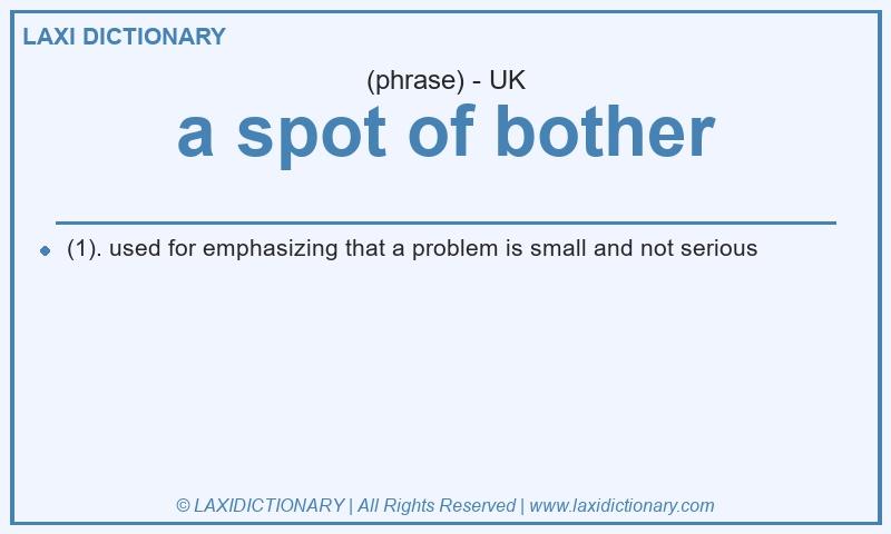 Definition a spot of bother in British English