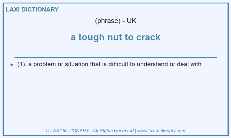 Definition a tough nut to crack in British English