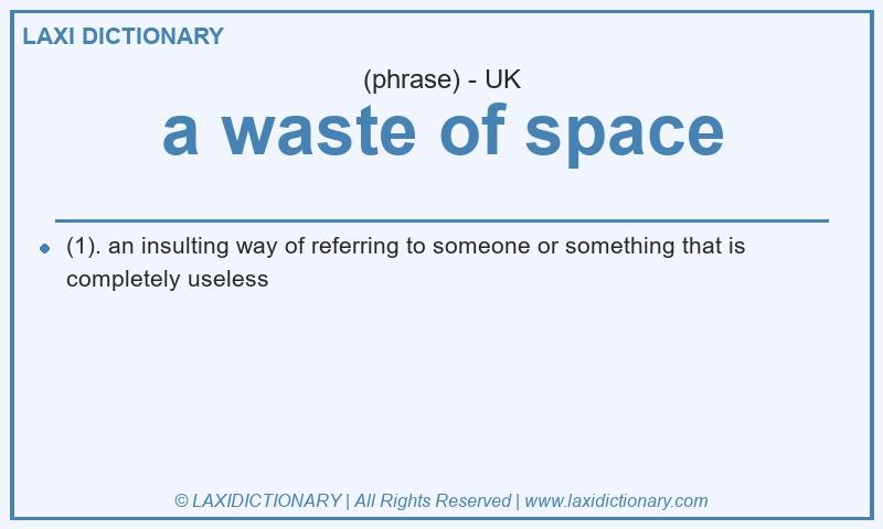 Definition a waste of space in British English