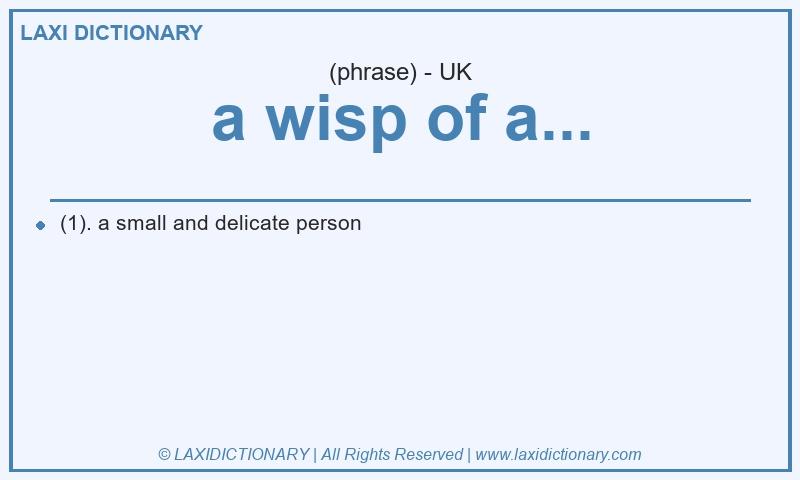 Definition a wisp of a... in British English