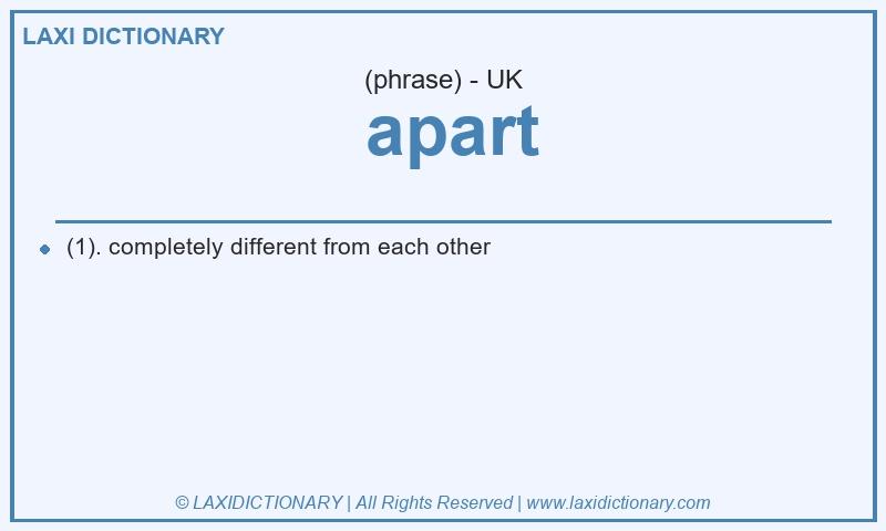 Definition apart in British English