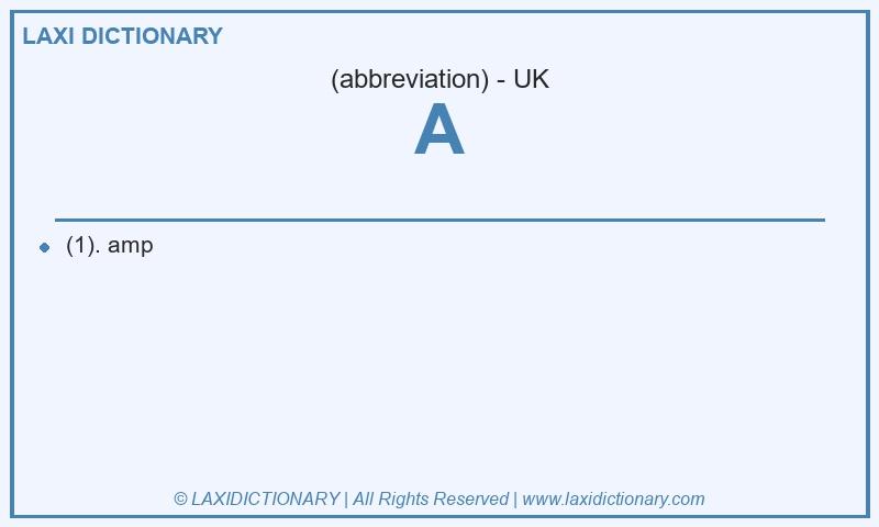 Definition A in British English