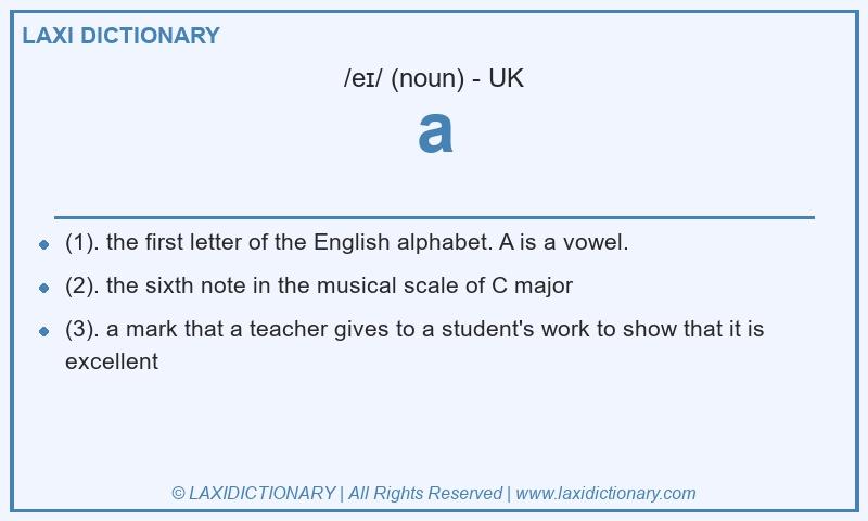 Definition a in British English
