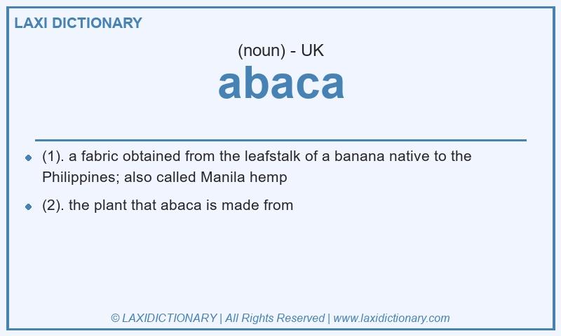 Definition abaca in British English