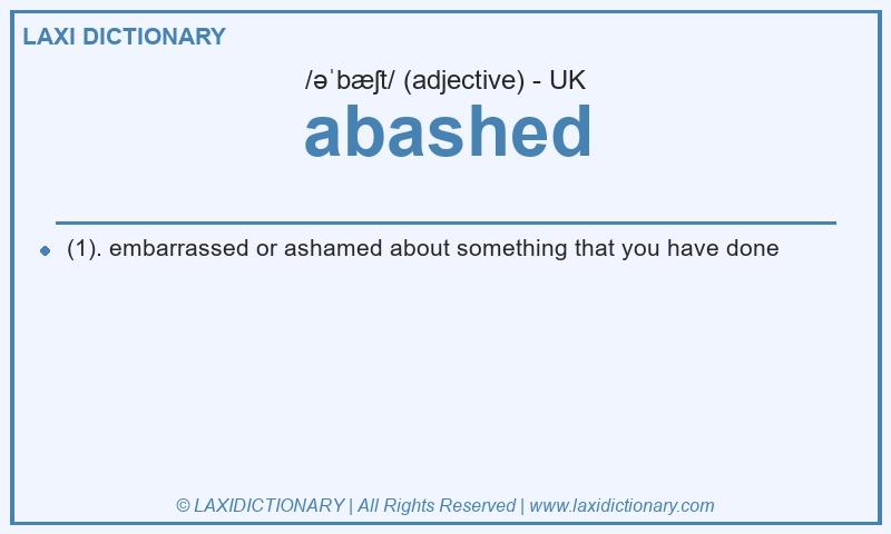 Definition abashed in British English