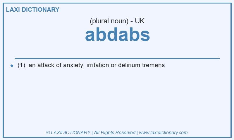 Definition abdabs in British English