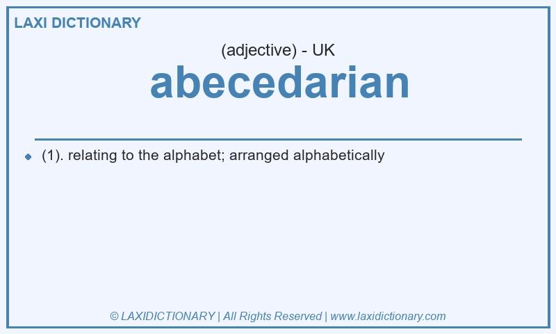 Definition abecedarian in British English