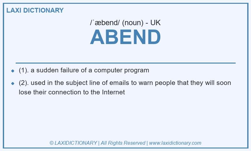 Definition ABEND in British English