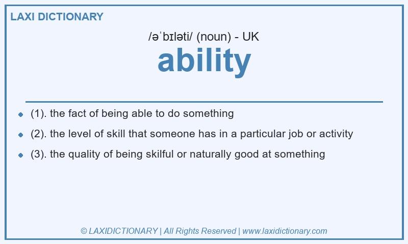 Definition ability in British English