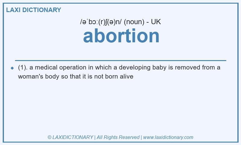 Definition abortion in British English
