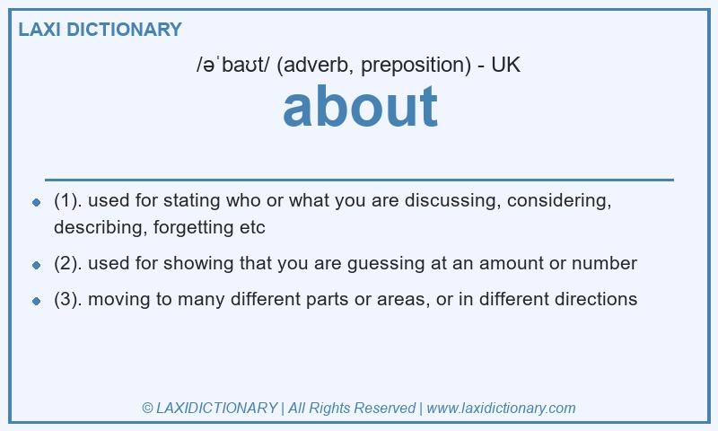 Definition about in British English