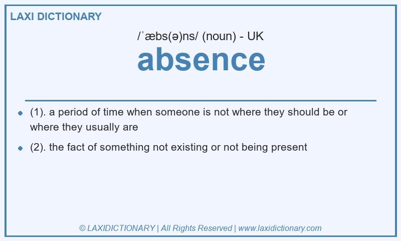 Definition absence in British English