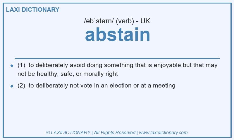 Definition abstain in British English