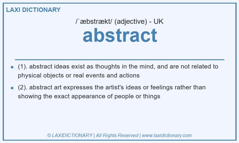 Definition abstract in British English