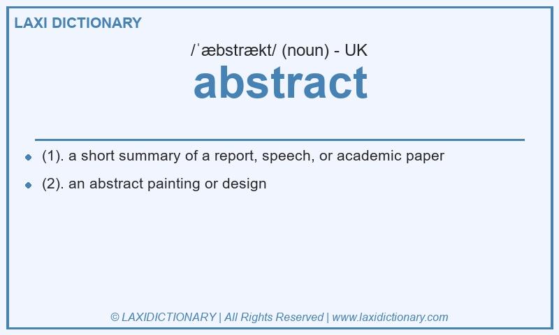Definition abstract in British English