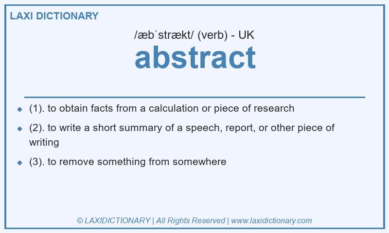 Definition abstract in British English