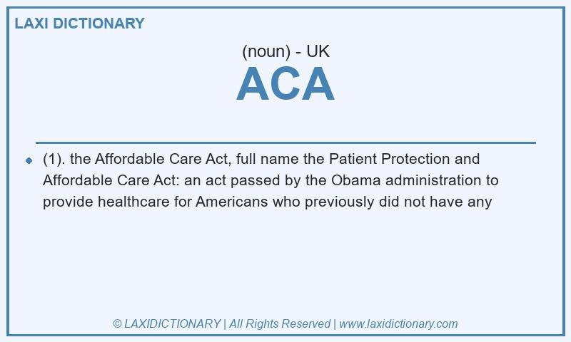 Definition ACA in British English