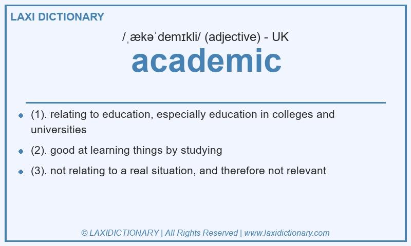 Definition academic in British English