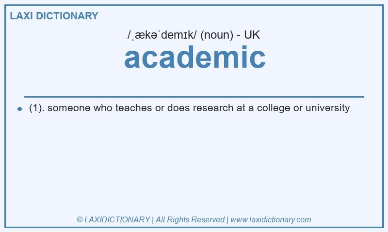 Definition academic in British English
