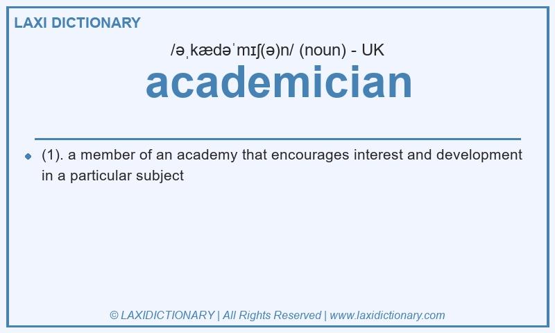 Definition academician in British English